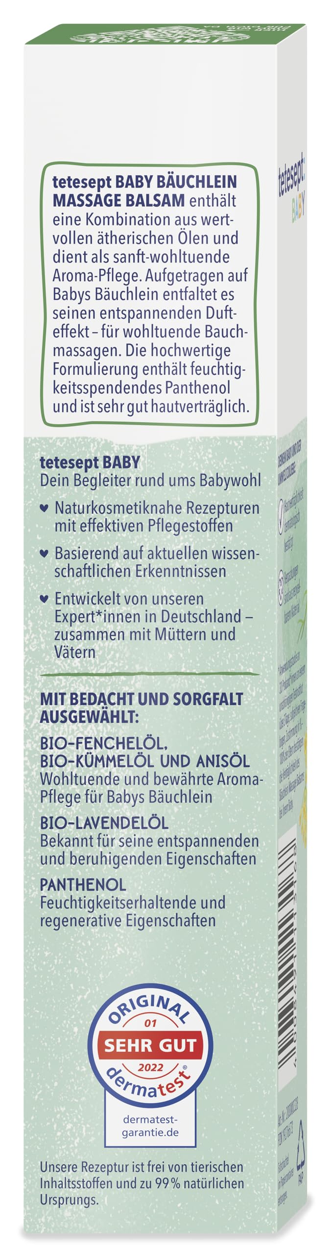 [Australia] - tetesept Baby Tummy Massage Balm 30 ml - with fennel, caraway and lavender oil - aroma care from 1 month supports the relaxing effect of belly massages 
