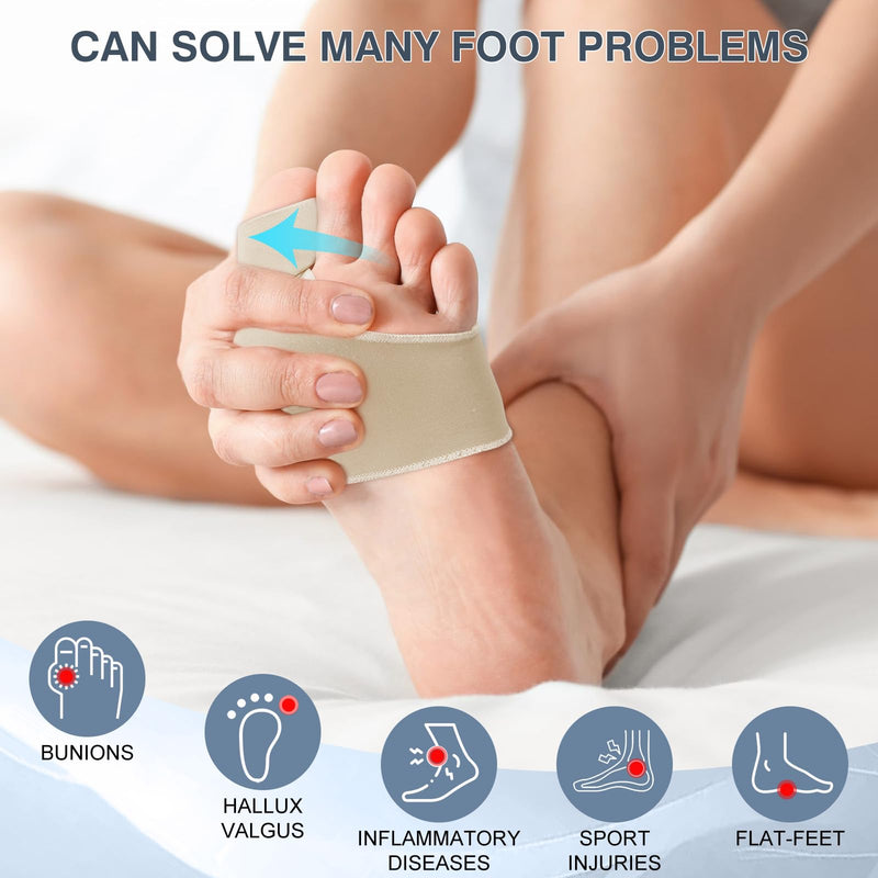 [Australia] - 2PCS Bunion Corrector for Women & Men, Big Toe Straightener with Splint & Pads, Comfortable & Breathable for Day/Night Support, Hallux Valgus Pain Relief Non-Slip Socks Gray 1 