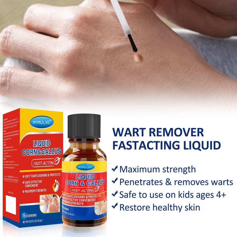 [Australia] - LIQUID WART&CORN REMOVER, 15ml wart remover, solution against corns and calluses, corn remover, wart remover, corn relief from corn pain and foot care, wart removal 