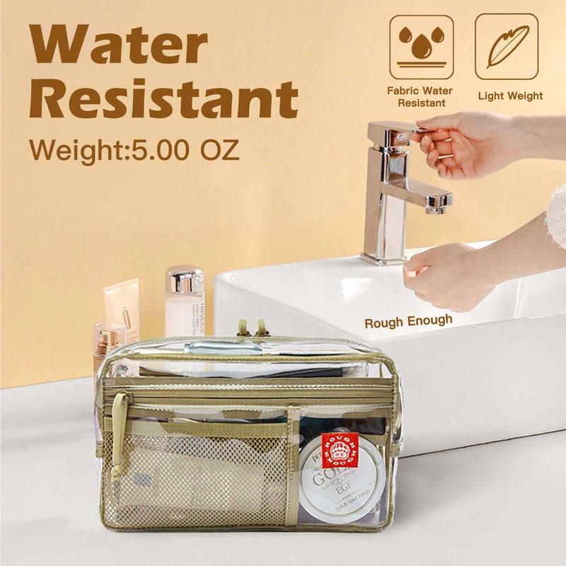 Rough Enough Clear Toiletry Bag TSA Approved Travel Makeup Bag Bundle Set