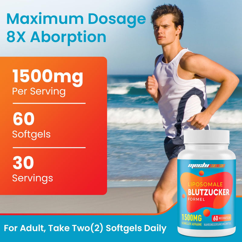 [Australia] - Liposomal Berberine Supplement 1500mg, High Dose Berberine HCL, Antioxidant AMPK Activator, Superior Absorption, Gluten Free, Soy Free, 60 Capsules 60 Pieces (Pack of 1) 