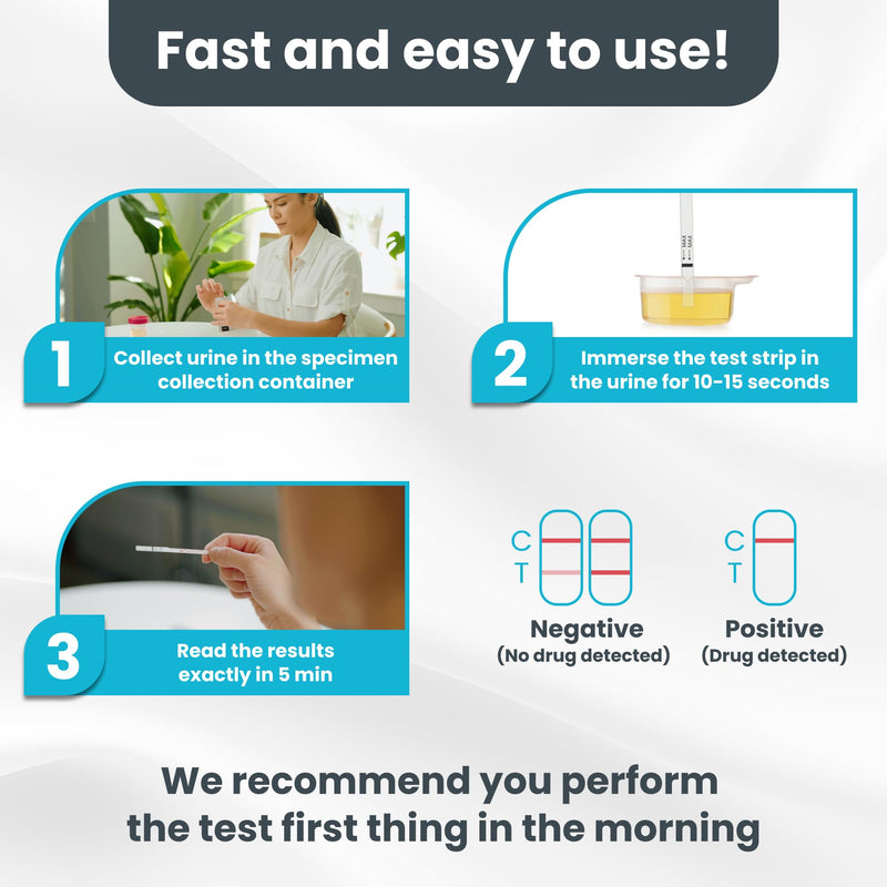 [Australia] - Highly Sensitive at Home Marijuana Drug Test Kit, THC Drug Test Kit Marijuana/Weed, THC Drug Test Urine, Easy Home Drug Test Marijuana/THC Substance Abuse, 7 THC Test Strips/Sticks, 50 ng/ml 