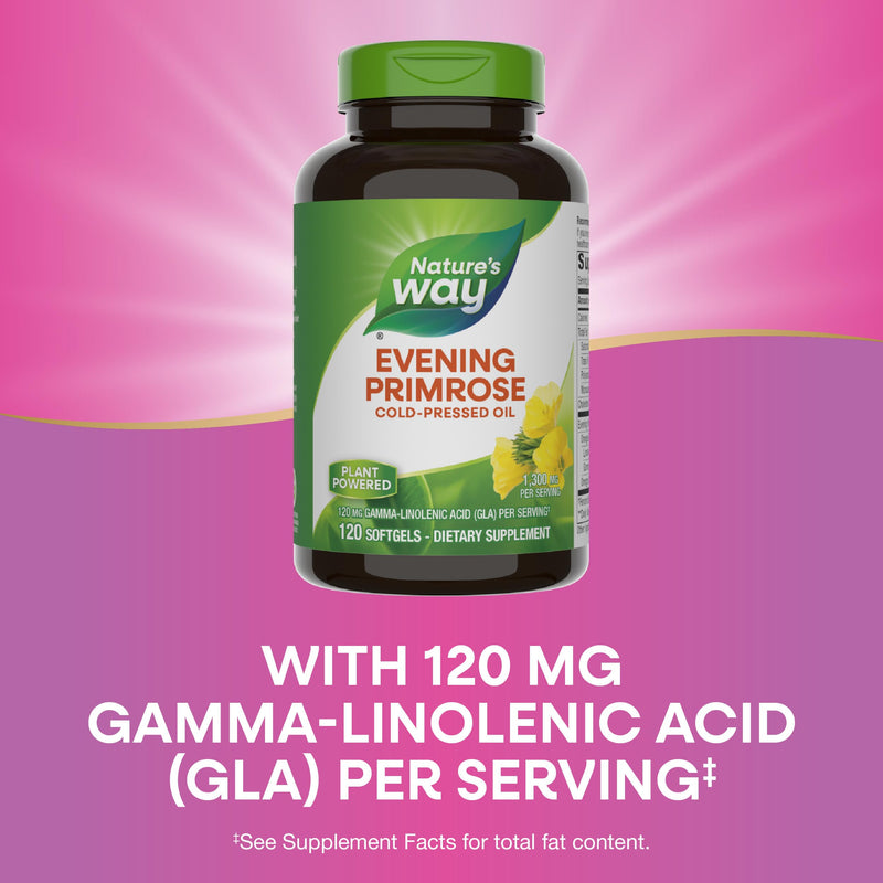 [Australia] - Nature's Way Evening Primrose Oil, Cold Pressed, 120 mg GLA per Serving‡, 120 Softgels (Packaging May Vary) 120 Count (Pack of 1) 