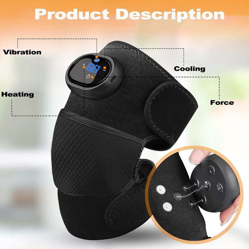 [Australia] - 2-in-1 Arthritis Pain Relief Knee Brace, Heated Knee Support for Arthritis, Knee Heating Pad for Hot or Cold Therapy Keep Warm, Electric Heated Knee Wrap for Pain Relief and Massage 