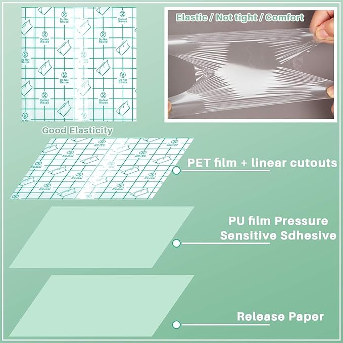 Invisible 6"x7" Legs & Thigh Lift Tapes 30 Pcs, Stretchable & Waterproof & Breathable & Comfortable Instalift Tape Lift and Glow Patches for Women and Girls to Lift Loose Skin Or Sagging Skin 6 x 7 Inch