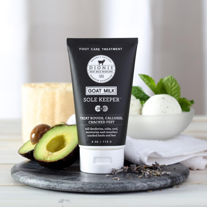 [Australia] - Dionis Goat Milk Skincare Sole Keeper & Soother - Deodorize, Calm, Cool, Moisturize & Resurface Feet-Treats Repairs & Soothes Rough Dry Callused Cracked Skin, Cruelty-Free Cream, 4 oz & .78 oz Set Sole Keeper & Soother Gift Set 