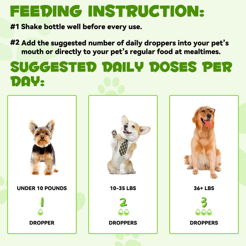 Probiotic for Dogs, Natural 3 in 1 Dog Probiotic Drops Helps Relieve Diarrhea, Supports Gut Health, Itchy Skin, Allergies, Immunity, Digestive Enzyme for Dog Supplement, Bacon Flavor - 60ml / 2 fl.oz 2 Fl Oz - PawsPlanet Australia