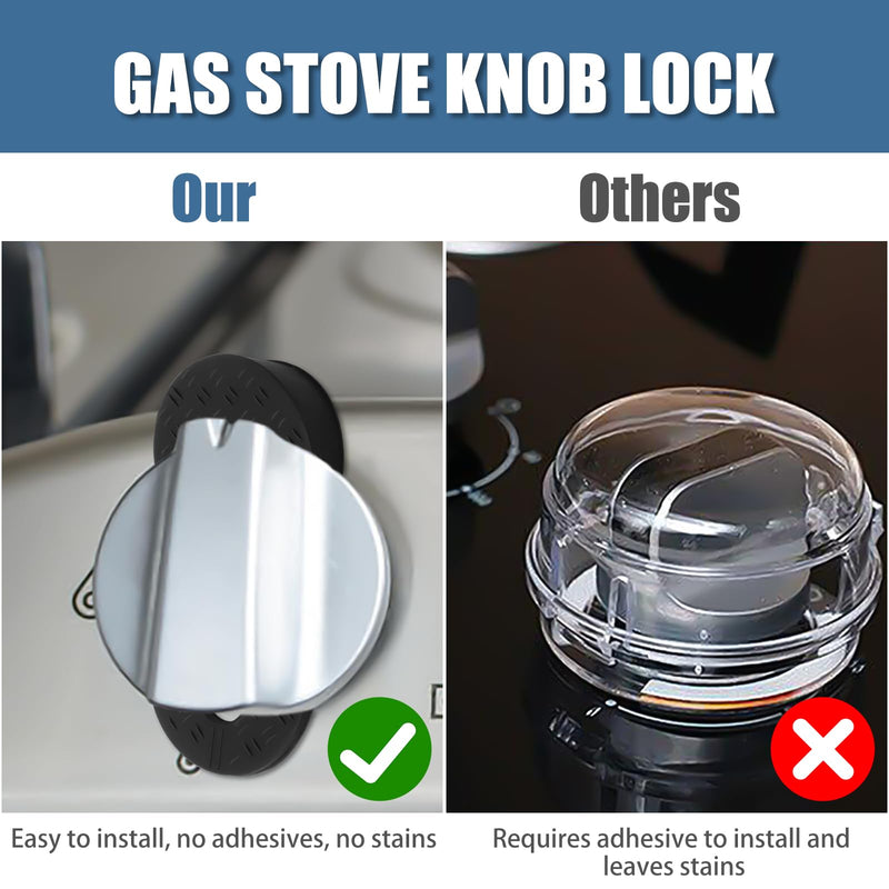 [Australia] - Silicone Stove Knob Safety Locks - Child Proof Oven Knob Locks (6 Pack)] 