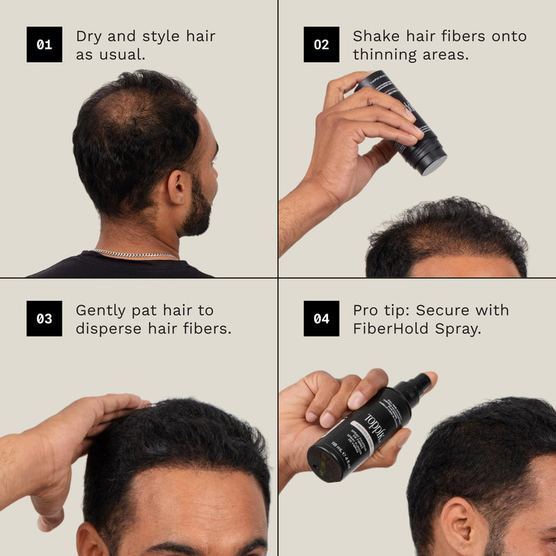 Toppik Hair Building Fibers, Fill In Fine or Thinning Hair Instantly Thicker, Fuller Looking Hair 9 Shades,4 size options Dark Brown Medium 12g