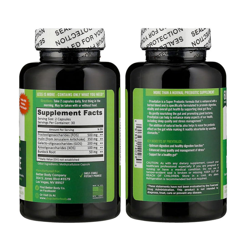 [Australia] - Previtalize | Prebiotics for Women, Prebiotic Fiber for Gut Health | Supports Smoother Menopause | Complement to Probiotics and Provitalize - 60 Caps Unflavored 60 Count (Pack of 1) 