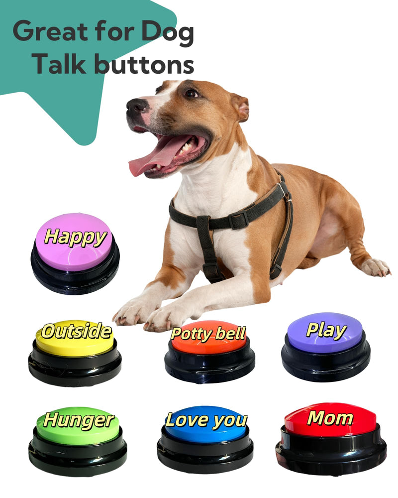 [Australia] - Dog Talk Buttons Voice Recording Button for Communication and Pet Training 30-Second Record & Playback Talking Button for Study, Office, Family, and Kids (Pink, one) Pink 