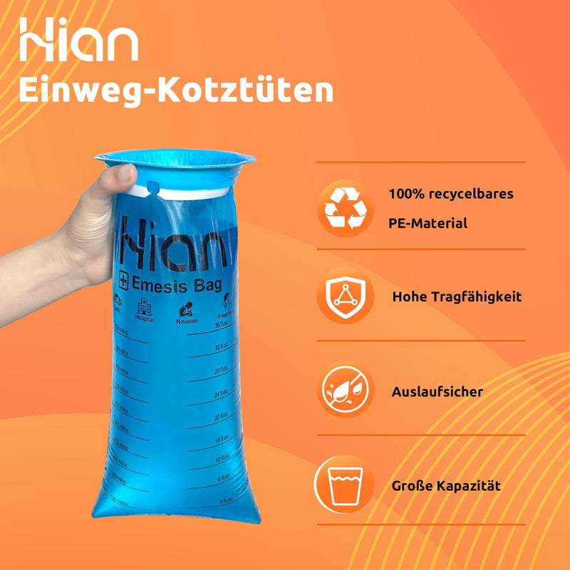 [Australia] - Hion Spit Bags with Mouthpiece Pack of 27 - Opaque, Spacious Puke Bags - Premium High Density Vomit Bags - Perfect for Motion Sickness, Pregnant Women & Taxi Drivers - Offers Safety & Comfort 