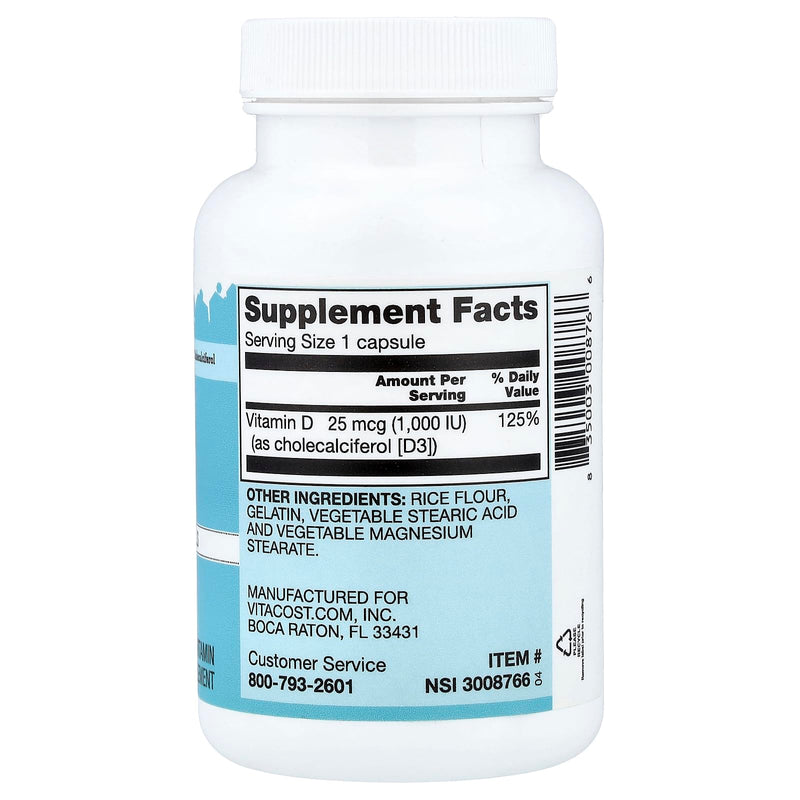 Vitacost Vitamin D3 (as Cholecalciferol) -- 1000 IU - 300 Capsules