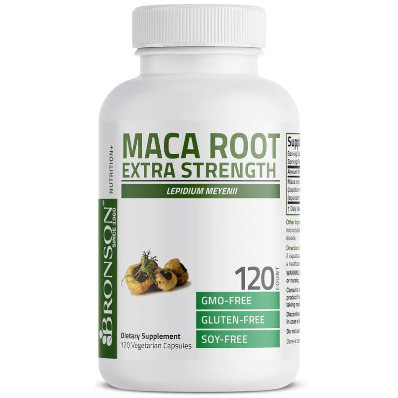 [Australia] - Bronson Maca Root Extra Lepidium Meyenii, Non-GMO, 120 Vegetarian Capsules Unflavoured 120 Count (Pack of 1) 