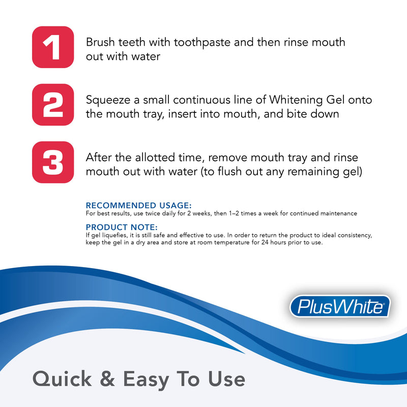 Plus White Whitening Kit - 5 Minute Speed Whitening Gel & Comfort Fit Mouth Tray - Professional Teeth Whitening Kit w/Dentist Approved Ingredient for Tooth Whitening (2 oz) 2 Ounce (Pack of 1)