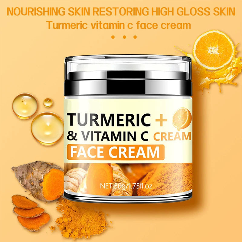 Turmeric Firming Face Cream,Hydrating Anti-wrinkle Tighten Lift Face Cream for Smooths Wrinkles, Tightening and Lift Skin, Fine lines, Loose & Sagging Skin for Dry, Sensitive & Dull 1.76 oz