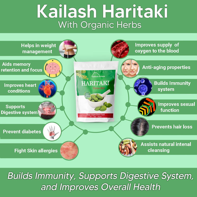 [Australia] - Organic Haritaki Powder USDA Certified Organic, 1 Pound - Terminalia chebula - Digestive Health - Detoxification & Rejuvenation for Vata* 1 Pound (Pack of 1) 