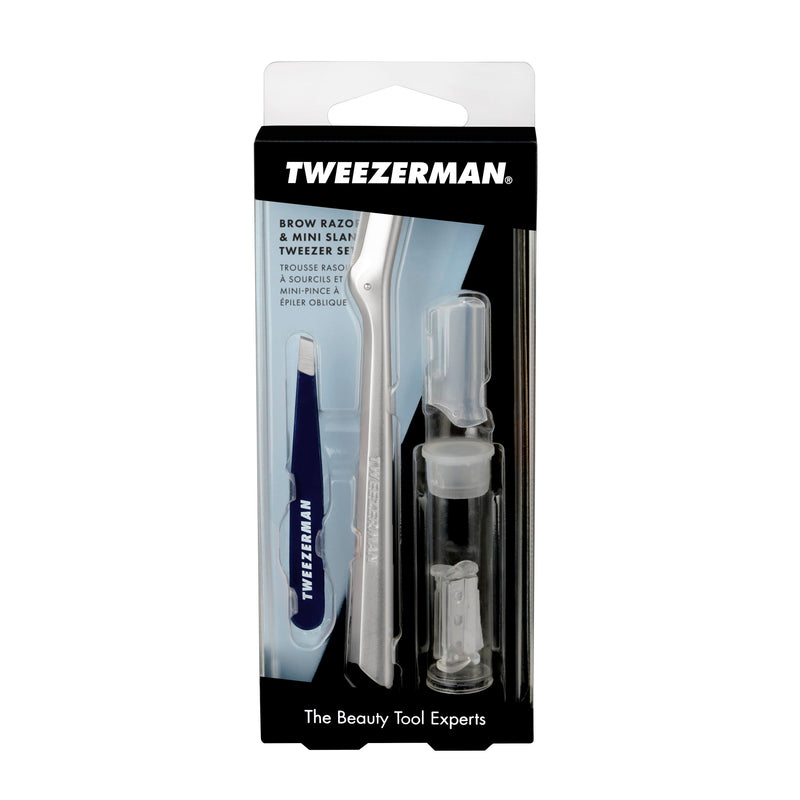 [Australia] - Tweezerman Exclusive Eyebrow Razor & Evening Blue Mini Slant Tweezer 