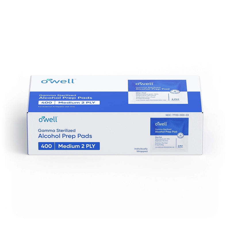 [Australia] - Alcohol Wipes, 400 Count | Medical & Professional Sterile Alcohol Prep Pads | Individually Wrapped 2-Ply Antiseptic Alcohol Pads Great for First Aid Kits & Personal Use 400 Count (Pack of 1) 