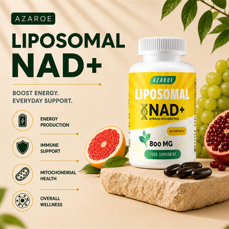 Liposomal NAD+ & Trans-Resveratrol 800mg Softgels, NMN Alternative More Efficient Than NMN, High Absorption, Actual NAD+ Supplement for Cellular Repair, 60 Softgels (60 Count (Pack of 2)) 60 count (Pack of 2)