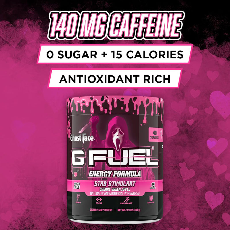 [Australia] - G Fuel Ghost Face Energy Drink Powder, Pre Workout Caffeine Mix for Gaming, Sugar Free Focus Amino, Vitamin + Antioxidants, 9.9oz (Cherry Green Apple, 40 Servings) Cherry Green Apple 