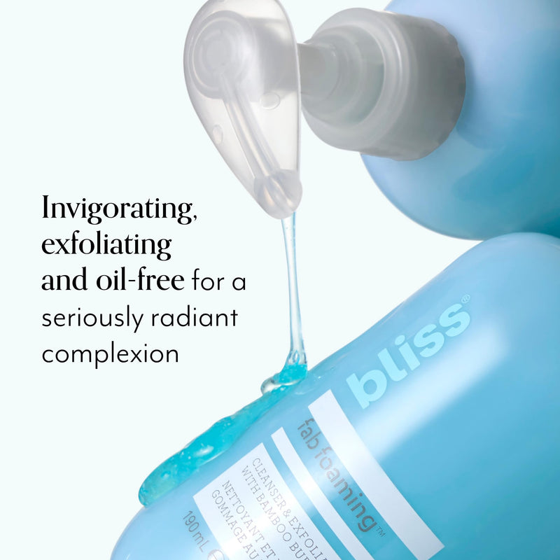 Bliss Bright Idea Vitamin C Serum + Fab Foaming 2-in-1 Cleanser Duo | Brightening & Exfoliating Skincare Set for Radiant, Smooth Skin