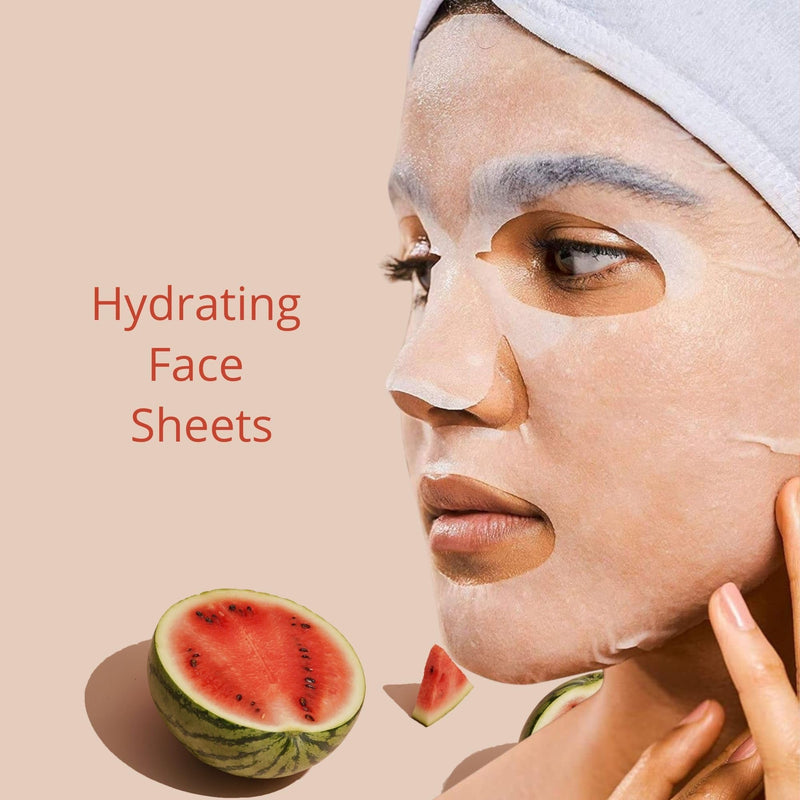 Oh K! Sheet Mask - Watermelon - Moisturizing Face Mask - Hydrating Face Sheets - Enriched with Hyaluronic Acid, Vitamin C - Korean Skincare - 1 Pc 1 Count (Pack of 1)