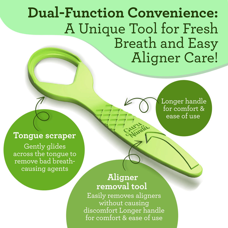 [Australia] - GuruNanda Disposable Tongue Scraper for Adults & Kids, Aligner Removal Tool (40 Ct) Dual-Function, BPA & PFAS-Free, Recyclable, Travel-Friendly, Promotes Fresh Breath, Easy to Use 