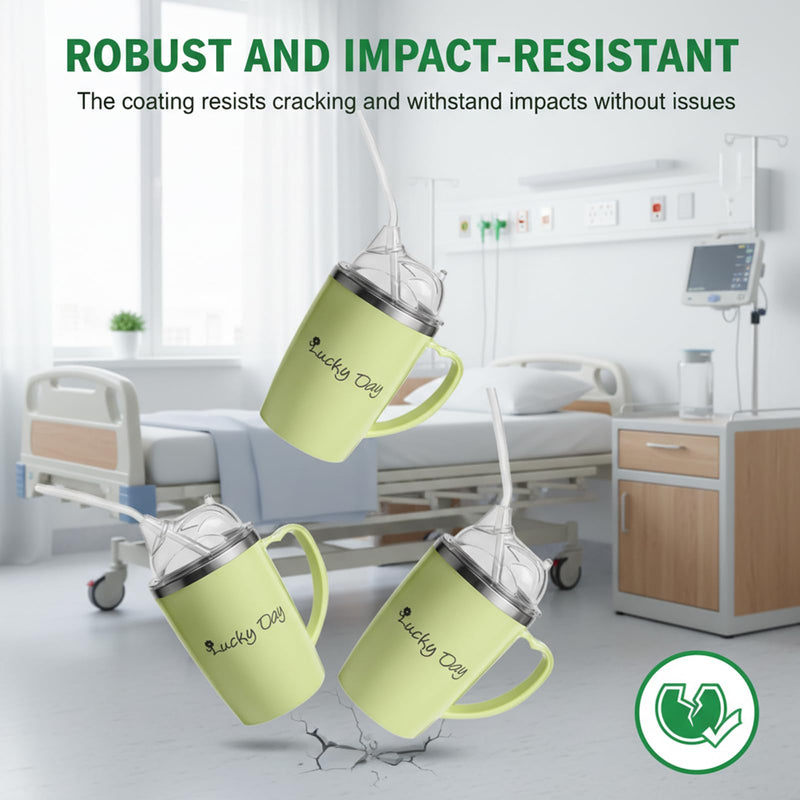 Beakers for Elderly, Sippy Cup for Adults Non Spill, Adult Drinking Cup for Elderly with 30 Cm Straw, 350 Ml Capacity Spill Proof Cups, Drinking Aids for Elderly and Disabled Individuals, Bedside Hydr