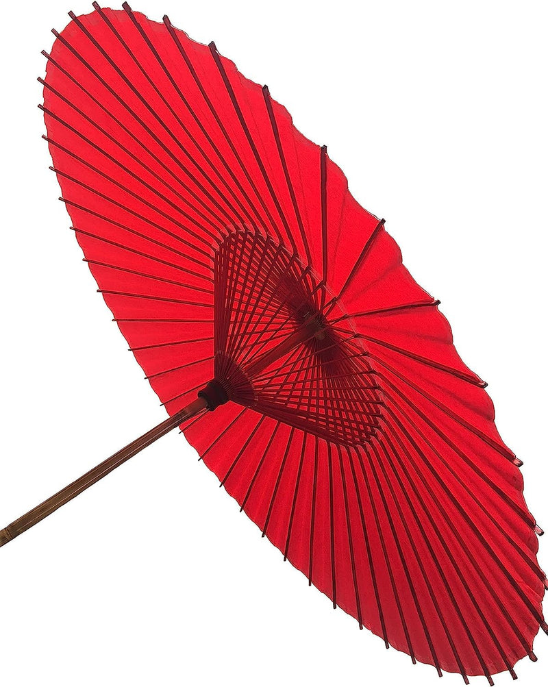 Asian Home Rainproof Handmade Japanese Oiled Paper Umbrella Parasol 41.7inch red