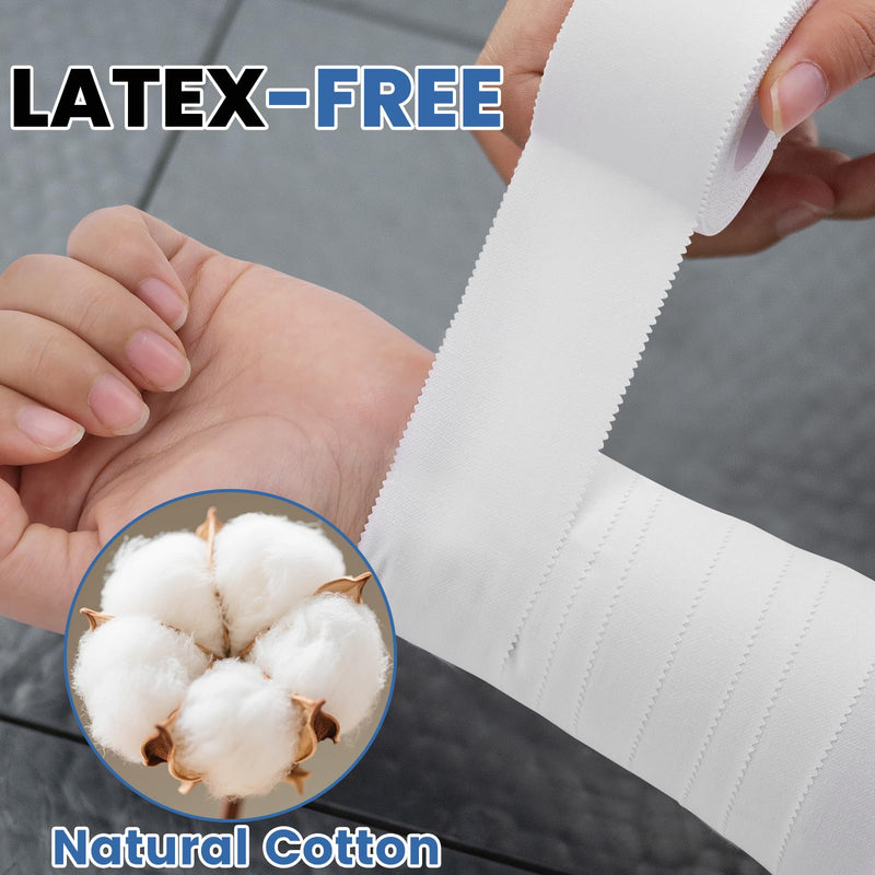 [Australia] - 8 Pack Athletic Tape, White Sports Tape, Easy Tear Wrist Tape, Strong Adhesion Tapes for Boxing, Gymnastics, Hockey, Soccer, Lacrosse and First Aid(1.5in x 184ft Total) 