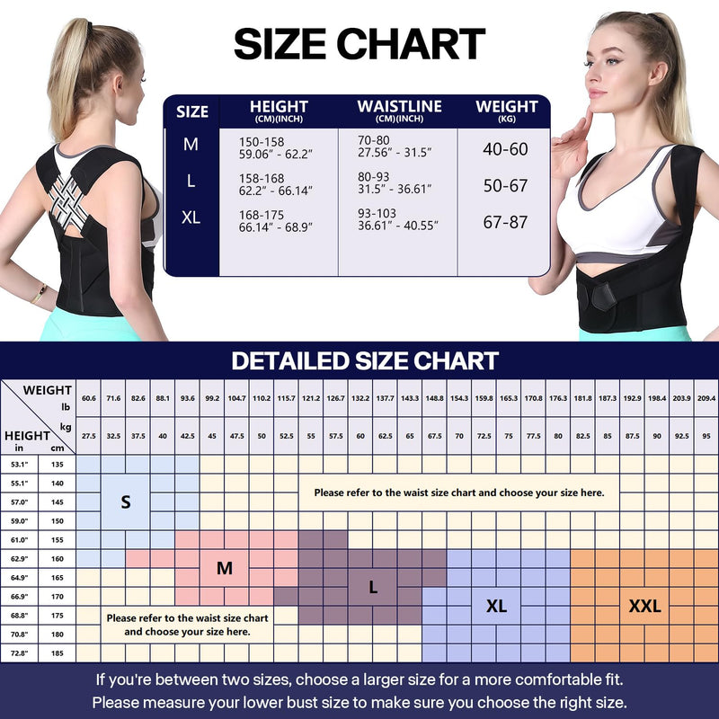 Back Brace Posture Corrector for Women and Men,Adjustable Shoulder Straightener,Used for correcting posture and scoliosis X-Large