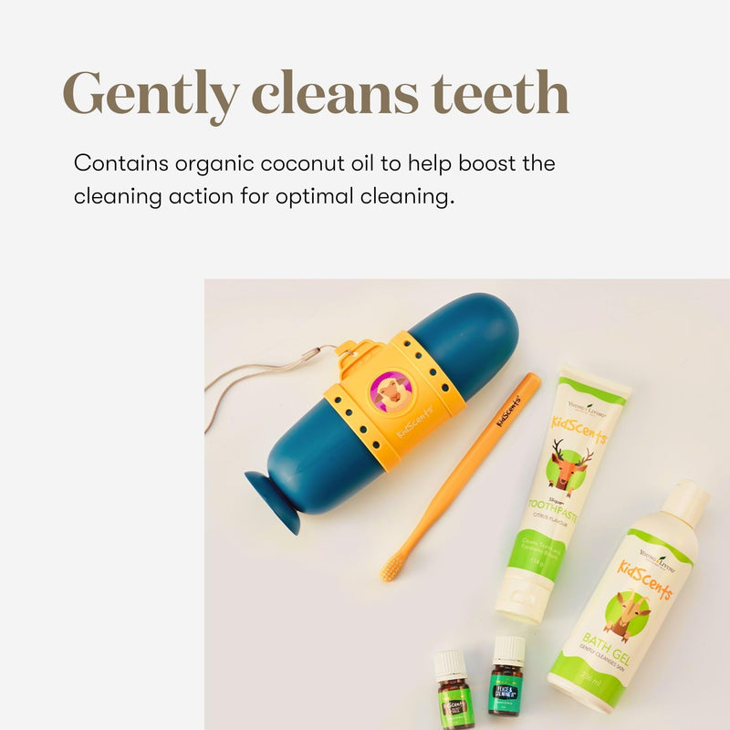 [Australia] - KidScents Slique Toothpaste by Young Living - 4 oz Tube - Gentle Dental Care for Kids - Premium Essential Oils - Citrus-Mint Flavor - Fights Plaque Removes Buildup and Stains - Fluoride and SLS Free 