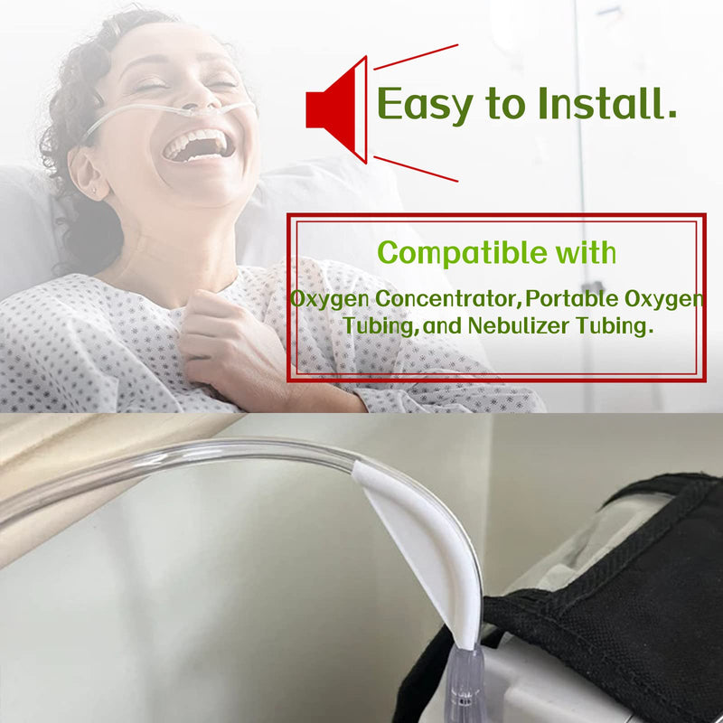 [Australia] - Holder for Oxygen Hose,Tubing Strain Reliefs,Tubing Supports for Oxygen Hose,Compatible with Oxygen Concentrator/Portable Oxygen Tubing/Nebulizer Tubing 2pcs White 