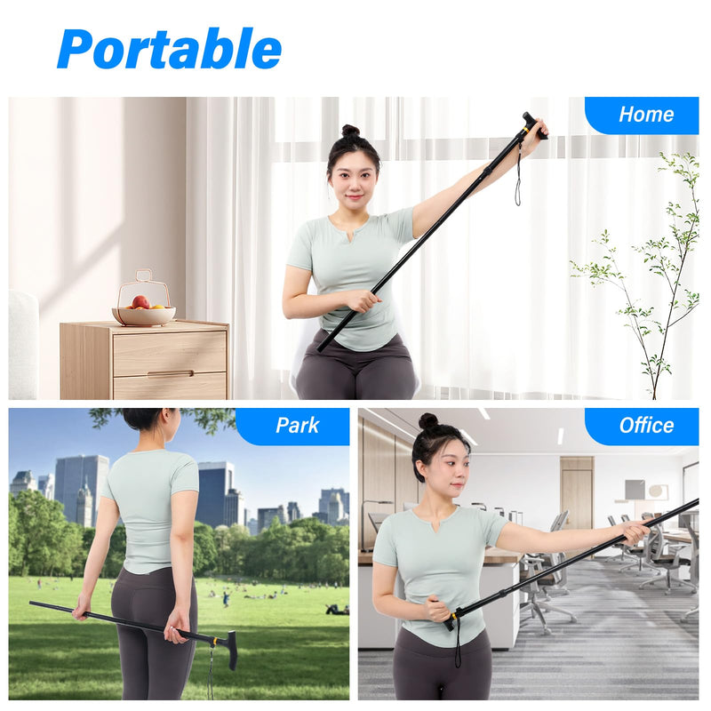 [Australia] - Foldable Shoulder Wand for Physical Therapy & Rotator Cuff Rehab - Lightweight, Portable & Long Enough - Exercise Equipment & Stretching Tool 