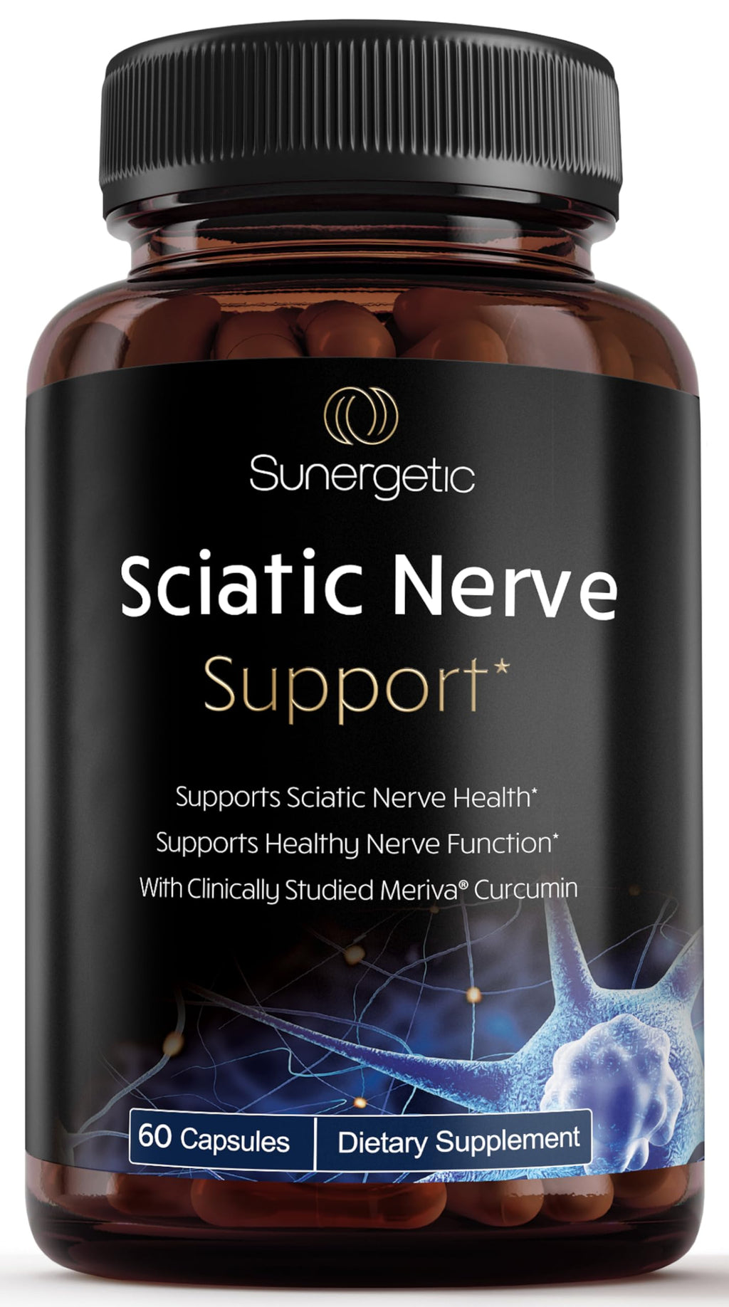 Premium Sciatic Nerve Support Formula – Sciatic Nerve Supplement with Benfotaimine, Alpha Lipoic Acid (ALA) & Meriva Turmeric Curcumin – Supports Sciatic Nerve Health & Joint Comfort – 60 Capsules