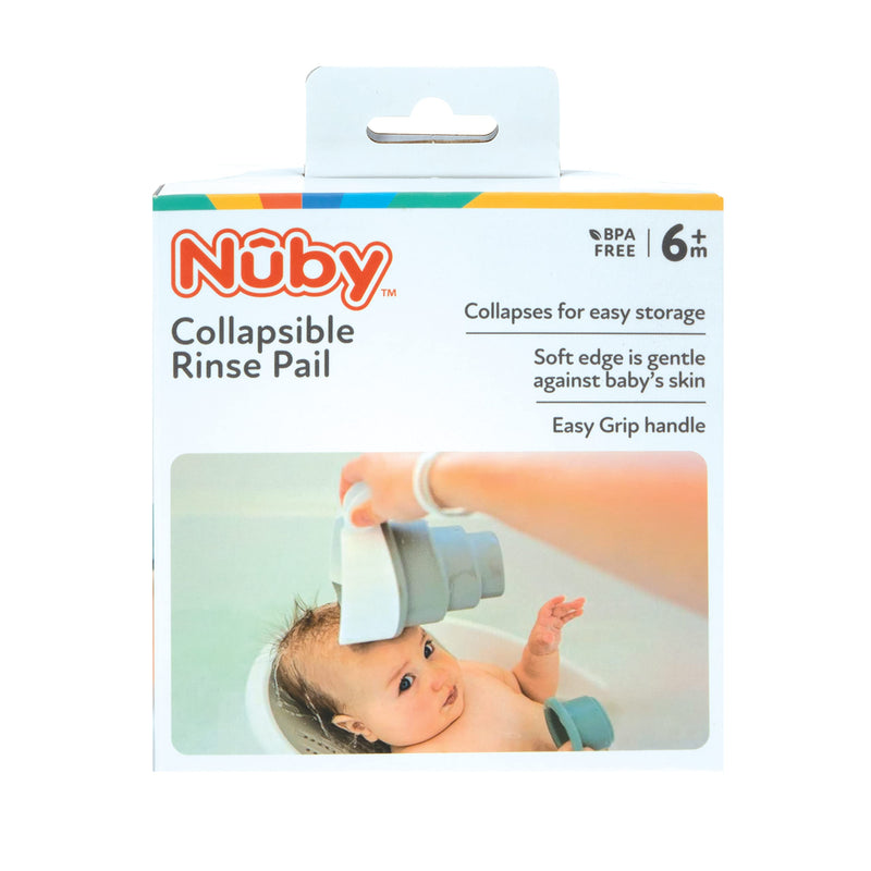 [Australia] - Nuby Collapsible Rinse Pail for Baby Bath Time - Collapsible Bucket with Easy Grip Handle to Rinse Baby Shampoo and Soap - Baby Essentials 