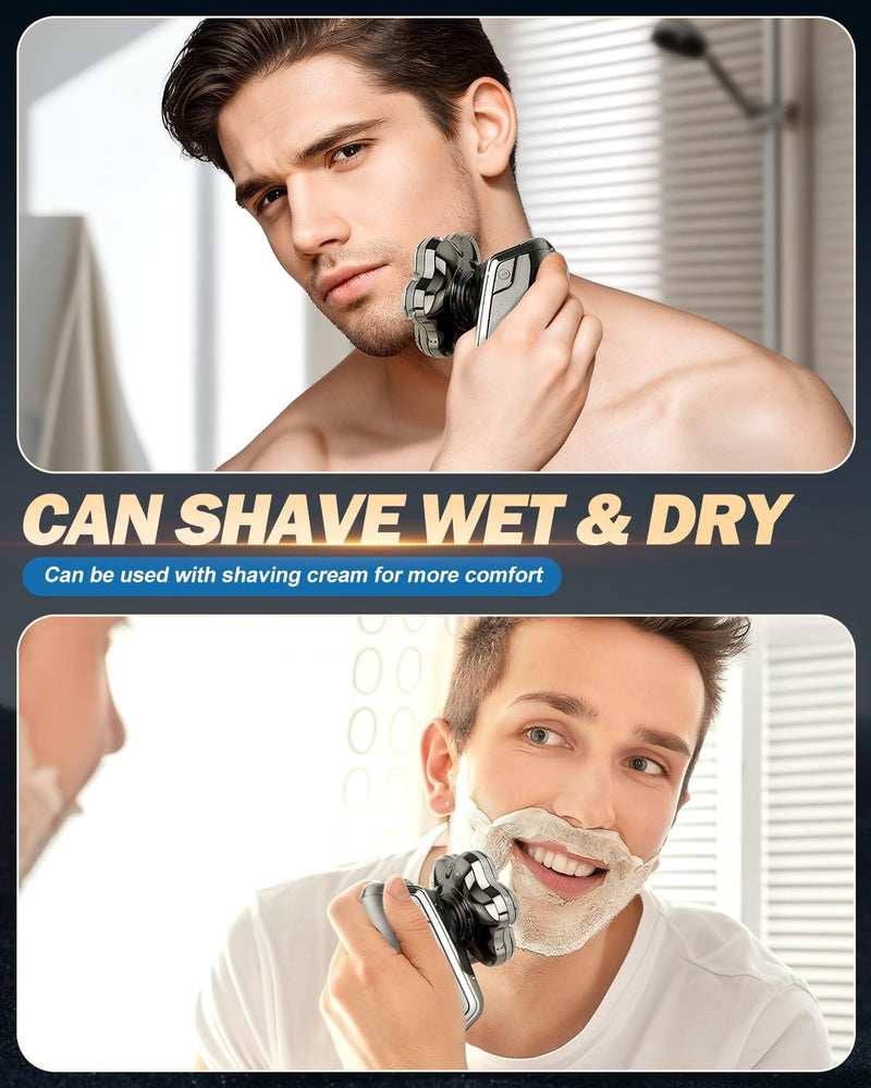 [Australia] - Head Shavers for Bald Men, Electric Detachable Head Shaver for Male, Waterproof Wet Dry Body Bald Head Shaver, Rechargable Rotary Shavers/Razor for Husband Father Gunmetal 