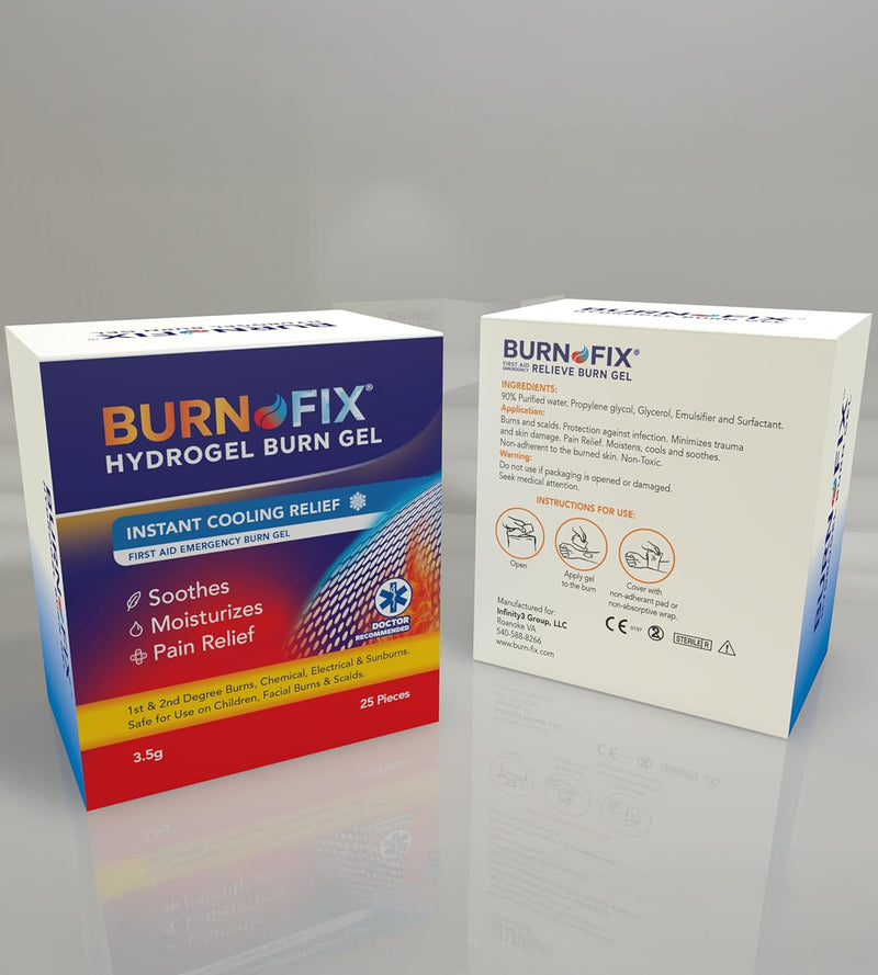 [Australia] - BurnFix¬Æ Hydrogel Burn Gel Packets ‚Äì 3.5 g Soothing First Aid Burn Cream for Instant Cooling Relief on Minor Burns, Sunburns & Scalds ‚îÇ Ideal Emergency Kit Essential (Pack of 25) 