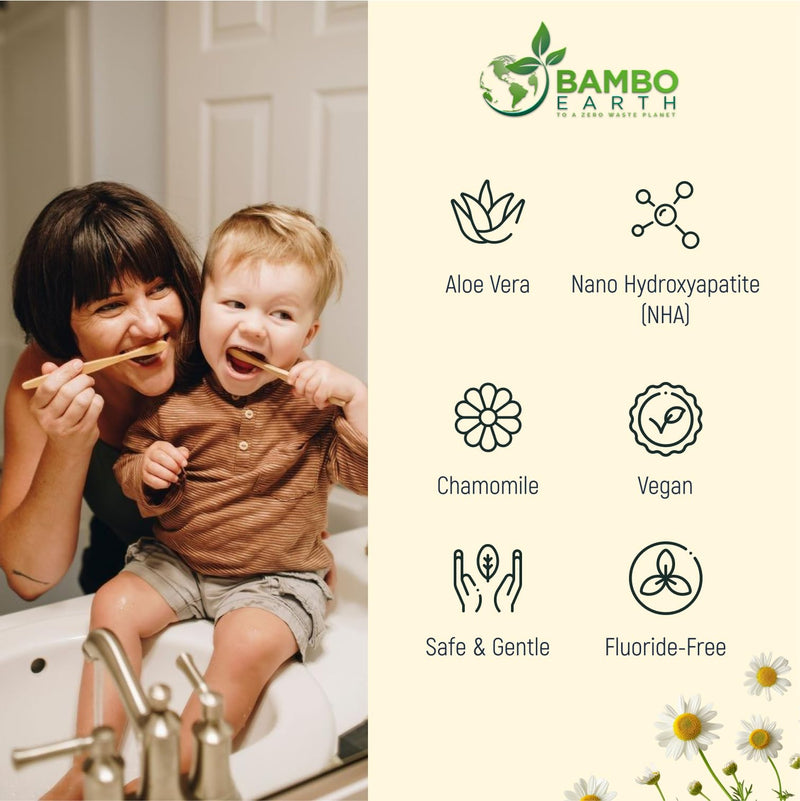 [Australia] - Natural Fluoride Free Toothpaste - Nano Hydroxyapatite, Remineralizing, Sensitive Teeth, Whitening & Zero Waste Tube - Dentist Recommended for Adult & Kids Oral Aloe Vera & Chamomile (4 Pack, Aloe) 4 Pack, Aloe 