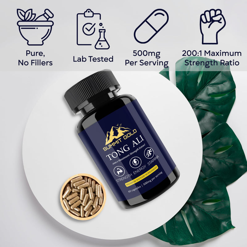 TongAliBoost Premium Supplement High Strength Capsules 1000mg Per Serving | Pure Extract | Maximum Potency | 60 Day Supply | Natural for Men | Energy Supplement, Strength
