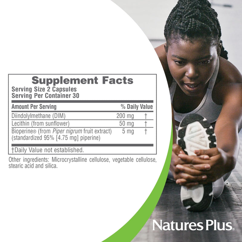 NaturesPlus PRO DIM 200 mg - 60 Capsules - Supports Healthy Estrogen Levels - Non-GMO, Vegan & Gluten Free - 30 Servings