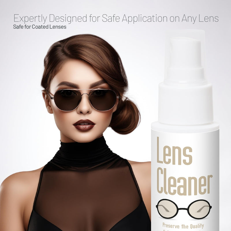 [Australia] - Eyeglass Cleaner Spray with Microfiber Cloth Kit, Lens Cleaner for Eyeglasses, Sunglasses, Camera Lenses & Electronic Screens, Gentle, Odor-Free, Compact 1.7 fl oz Lens Cleaner Spray 