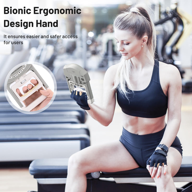[Australia] - Kuptone Electronic Hand Dynamometer 90kg/200lbs Capacity Range Hand Grip Strengthener with 19 Sets Individual Plates Gray 