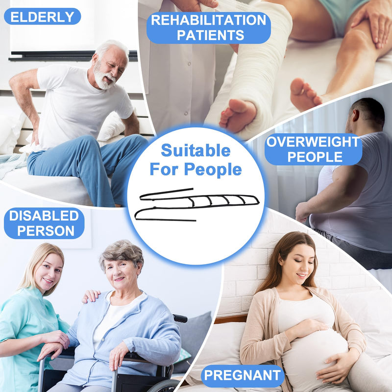[Australia] - Bed Ladder Assist - Pull Up Sit Up Assist Device with Non-Slip 5 Handles & Adjustable Height, Rope Ladder Strap, Mobility Aid for Elderly, Senior, Injury Patient, Pregnant, Handicap, Safe Bed Transfer 5H 