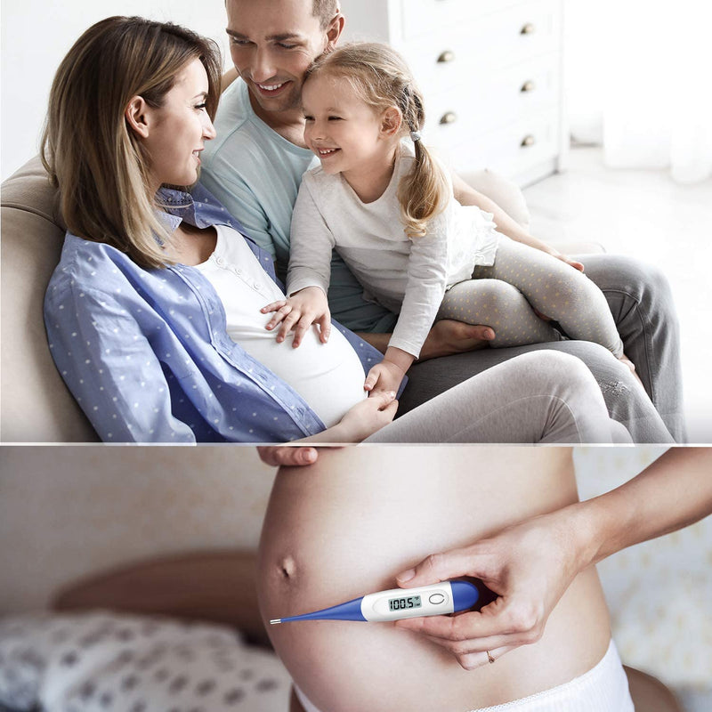 [Australia] - Thermometer for Baby, 2 Packs, Rectal Digital Thermometer with 10 Seconds Fast Reading (Dark Blue+Green) Dark Blue+Green 