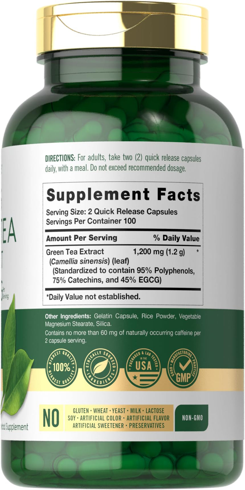 [Australia] - Carlyle EGCG Green Tea Extract Supplement | 1200mg | 200 Capsules | Non-GMO and Gluten Free 