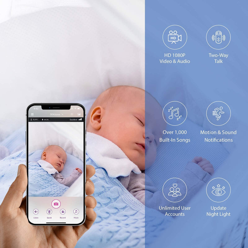 [Australia] - iBaby M2C WiFi Baby Monitor Camera with FHD Audio 1080P with Night Vision Wall Mount Kit Included 2021 Updated Video Audio Quality with Motion Crying Alerts, White M2C with Flexible Tail 