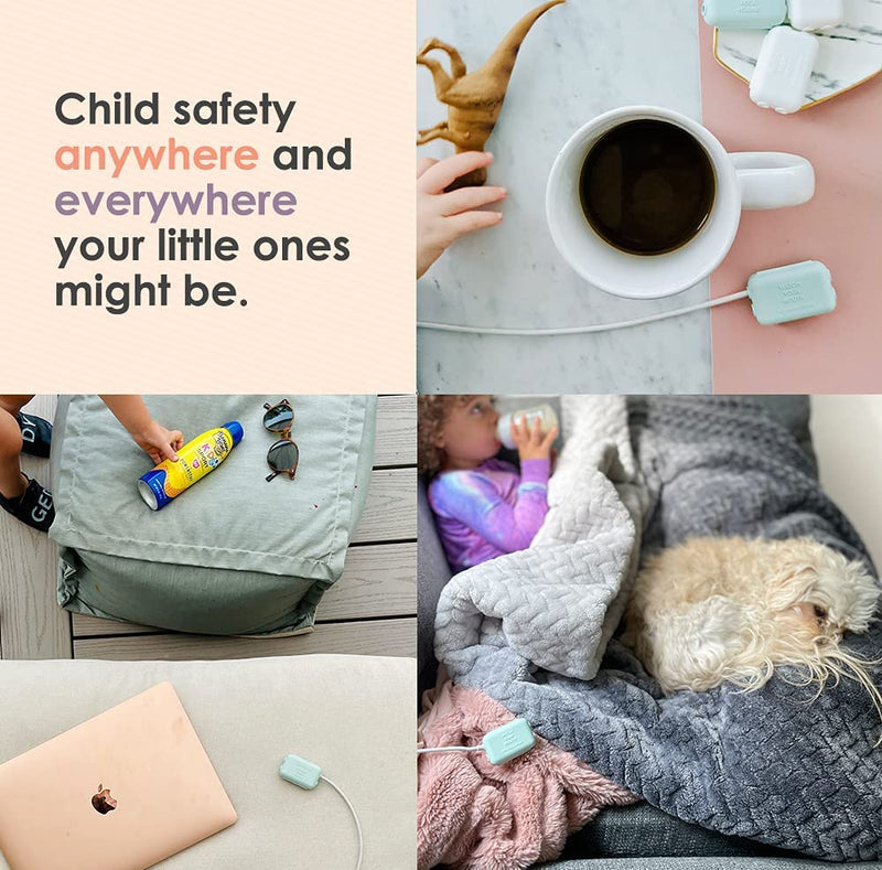 [Australia] - Watch Your Mouth Baby Proof Cord Cover | Award-Winning USB Charger Cover for Baby Proofing Cords | BPA & Phthalate-Free Charger Cover Protector | Electrical Safety Baby Products, (6-Pack, White) 