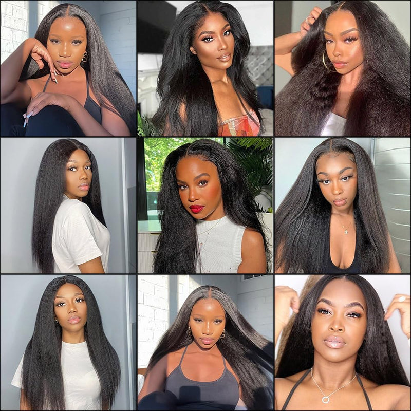 Tape in Hair Extensions Human Hair Kinky Straight Invisible Tape ins Hair Extensions Real Human Hair for Black Women 3c 4a Yaki Straight Tape Extensions 20pcs 16 Inch Kinky Straight 20pcs